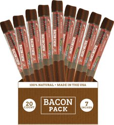 Etta Says! Star Deluxe 7-inch Bacon Flavor Hide-Free Natural Dog Chew Treats, 20 count