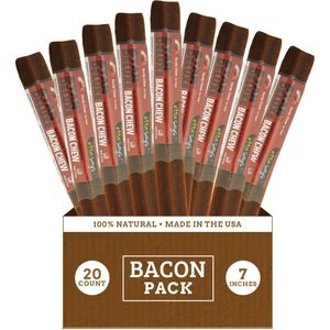 Etta Says! Star Deluxe 7-inch Bacon Flavor Hide-Free Natural Dog Chew Treats, 20 count