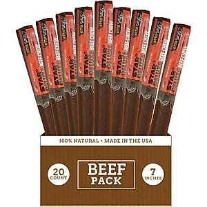 Etta Says! Star Deluxe 7-inch Beef Flavor Hide-Free Natural Dog Chew Treats, 20 count