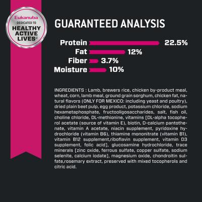 Show full view: Eukanuba Adult Large Breed Lamb 1st Ingredient Dry Dog Food, 15-lb bag slide 8 of 12