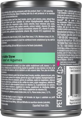 Show full view: Eukanuba Beef & Vegetable Stew + Mixed Grill Chicken & Beef Dinner in Gravy Canned Dog Food slide 3 of 10