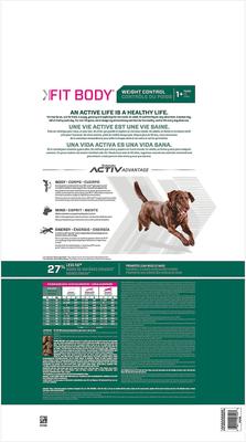 Show full view: Eukanuba Fit Body Weight Control Large Breed Dry Dog Food, 28-lb bag slide 3 of 12