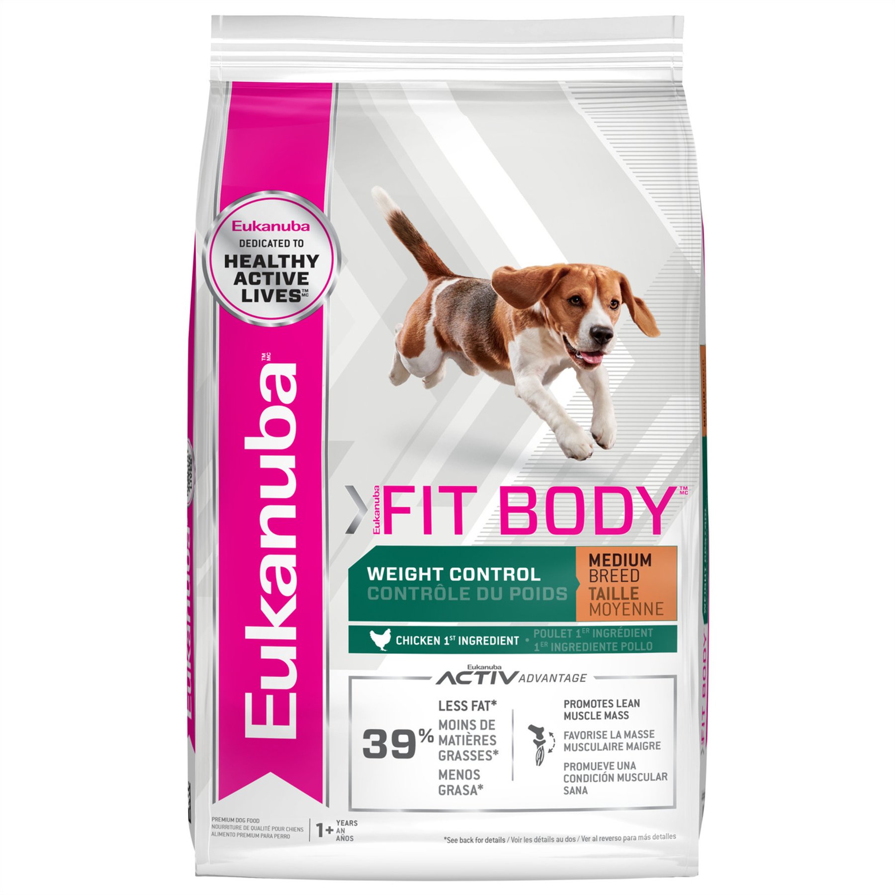 Eukanuba Fit Body Weight Control Medium Breed Dry Dog Food, 14-lb bag