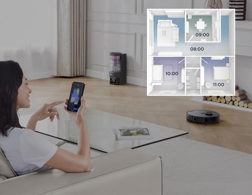 Show full view: Eureka NERE10S Self Emptying Bagless Robot Vacuum, Black/Purple slide 7 of 9