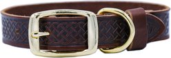 Euro-Dog Celtic Gold Style Leather Dog Collar, Chocolate, Large