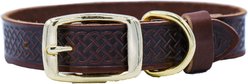 Euro-Dog Celtic Gold Style Leather Dog Collar, Chocolate, Medium