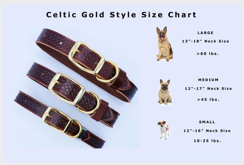 Show full view: Euro-Dog Celtic Gold Style Leather Dog Collar, Chocolate, Medium slide 4 of 7