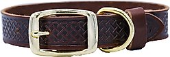 Euro-Dog Celtic Gold Style Leather Dog Collar, Chocolate, Small