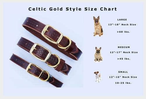 Show full view: Euro-Dog Celtic Gold Style Leather Dog Collar, Midnight Black, Large slide 5 of 8