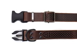 Euro-Dog Celtic Sport Style Luxury Leather Dog Collar, Chocolate, Medium  slide 2 of 6