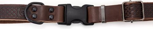 Show full view: Euro-Dog Celtic Sport Style Luxury Leather Dog Collar, Chocolate, Medium  slide 3 of 7