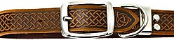 Euro-Dog Celtic Style Luxury Leather Dog Collar, Bark Brown, Medium slide 2 of 6