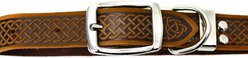 Euro-Dog Celtic Style Luxury Leather Dog Collar, Bark Brown, X-Large slide 2 of 6