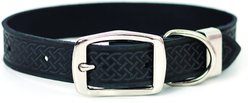 Euro-Dog Celtic Style Luxury Leather Dog Collar, Black, Medium