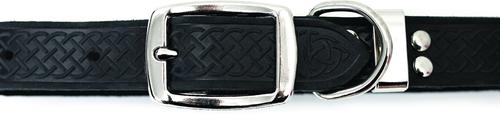 Show full view: Euro-Dog Celtic Style Luxury Leather Dog Collar, Black, X-Large slide 3 of 9