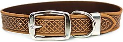 Euro-Dog Celtic Style Luxury Leather Dog Collar, Tan, X-Large