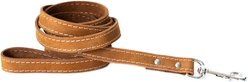 Euro-Dog Leather Dog Leash, Bark Brown, 6-ft long, 3/4-in wide