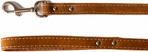 Show full view: Euro-Dog Leather Dog Leash, Bark Brown, 6-ft long, 3/4-in wide slide 2 of 5