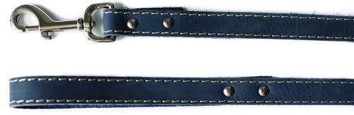 Show full view: Euro-Dog Leather Dog Leash, Navy, 6-ft long, 3/4-in wide slide 2 of 5