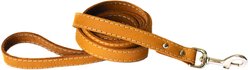 Euro-Dog Leather Dog Leash, Tan, 6-ft long, 5/8-in wide