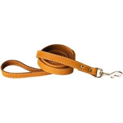 Euro-Dog Euro-Dog Leather Dog Leash, Tan, 6-ft long, 5/8-in wide
