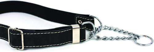 Show full view: Euro-Dog Luxury Leather Martingale Dog Collar, Black, Small slide 2 of 8
