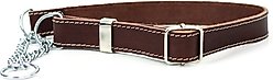 Euro-Dog Luxury Leather Martingale Dog Collar, Burgundy, Large