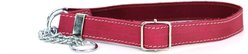 Euro-Dog Luxury Leather Martingale Dog Collar, Coral, Small