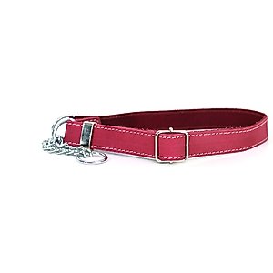 Euro-Dog Luxury Leather Martingale Dog Collar, Coral, X-Large