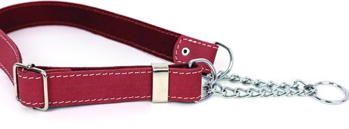 Show full view: Euro-Dog Luxury Leather Martingale Dog Collar, Coral, X-Large slide 2 of 8