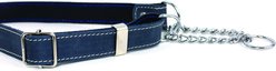 Euro-Dog Luxury Leather Martingale Dog Collar, Navy, X-Small slide 2 of 6