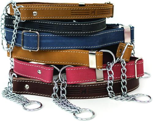 Show full view: Euro-Dog Luxury Leather Martingale Dog Collar, Tan, Large slide 6 of 8