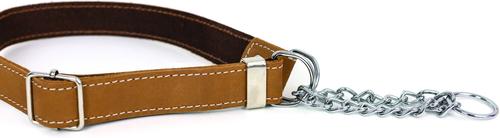 Show full view: Euro-Dog Luxury Leather Martingale Dog Collar, Tan, X-Small slide 2 of 8
