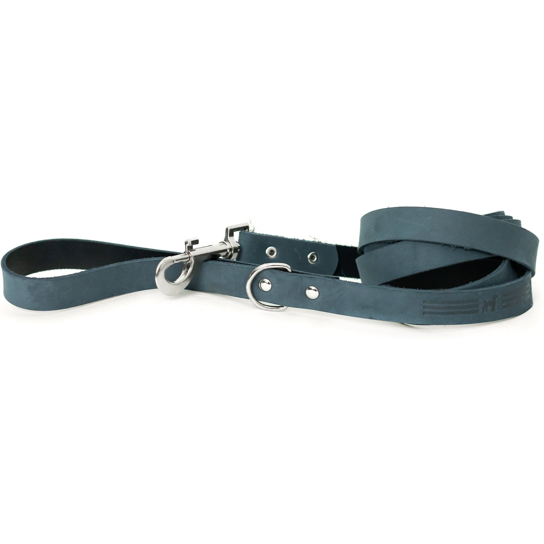Euro-Dog Modern Leather Dog Lead, Blue Jeans, Medium