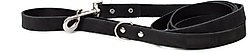 Euro-Dog Modern Leather Dog Lead, Midnight Black, Large