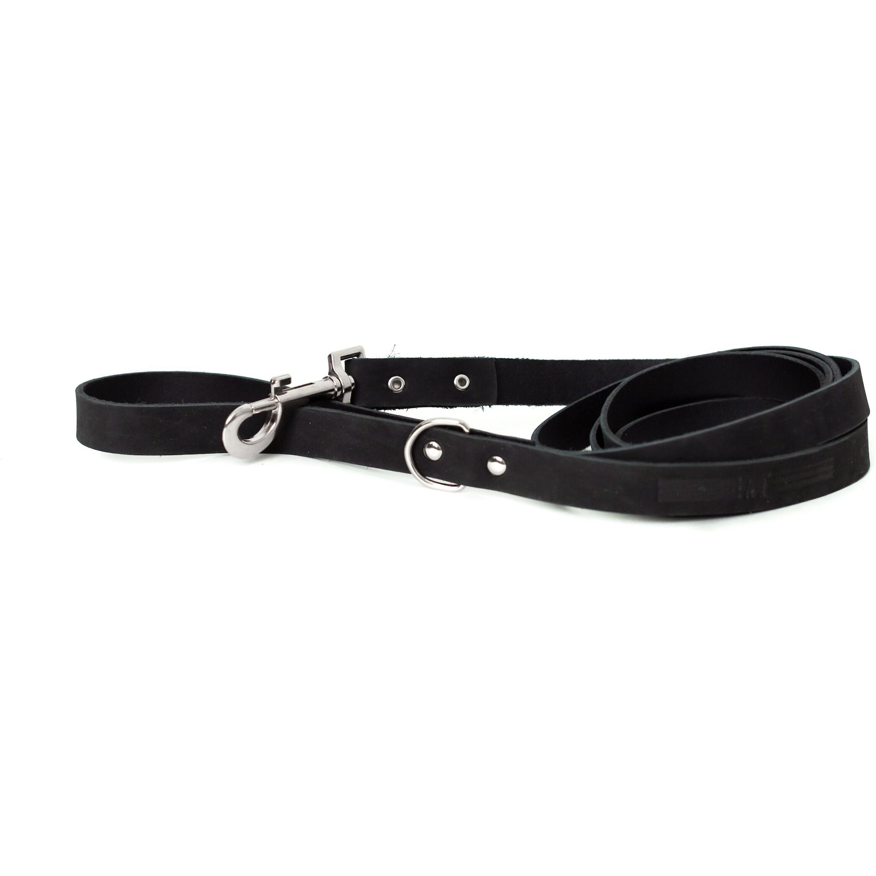 Euro-Dog Modern Leather Dog Lead, Midnight Black, Large