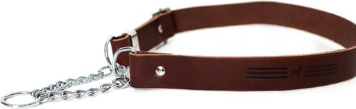 Show full view: Euro-Dog Modern Leather Martingale Dog Collar, Chocolate, Medium: 12 to 18-in neck slide 4 of 8