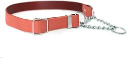 Euro-Dog Modern Leather Martingale Dog Collar, Coral Reef, X-Small: 9 to 12-in neck