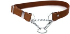 Euro-Dog Modern Leather Martingale Dog Collar, Earth Brown, X-Large: 16 to 26-in neck slide 2 of 6