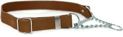 Euro-Dog Modern Leather Martingale Dog Collar, Earth Brown, X-Small: 9 to 12-in neck