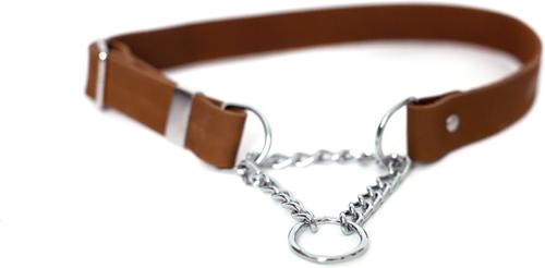 Show full view: Euro-Dog Modern Leather Martingale Dog Collar, Earth Brown, X-Small: 9 to 12-in neck slide 2 of 7