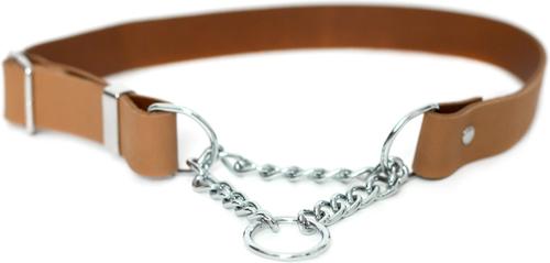 Show full view: Euro-Dog Modern Leather Martingale Dog Collar, Khaki, Large: 15 to 23-in neck slide 2 of 7