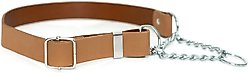 Euro-Dog Modern Leather Martingale Dog Collar, Khaki, X-Large: 16 to 26-in neck