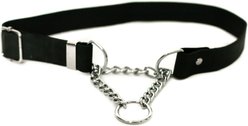 Euro-Dog Modern Leather Martingale Dog Collar, Midnight Black, Large: 15 to 23-in neck slide 2 of 6