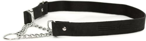 Show full view: Euro-Dog Modern Leather Martingale Dog Collar, Midnight Black, X-Large: 16 to 26-in neck slide 3 of 7