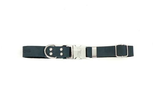 Show full view: Euro-Dog Modern Leather Quick Release Dog Collar, Blue Jeans, Small: 10 to 15-in neck slide 4 of 9
