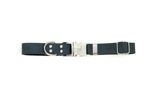 Show full view: Euro-Dog Modern Leather Quick Release Dog Collar, Blue Jeans, X-Small: 9 to 12-in neck slide 4 of 9