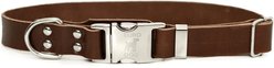 Euro-Dog Modern Leather Quick Release Dog Collar, Chocolate, Large: 15 to 23-in neck