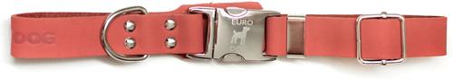 Show full view: Euro-Dog Modern Leather Quick Release Dog Collar, Coral Reef, Medium: 12 to 18-in neck slide 3 of 7