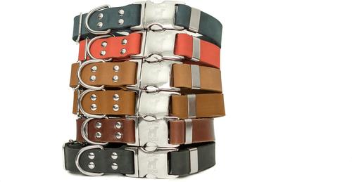 Show full view: Euro-Dog Modern Leather Quick Release Dog Collar, Earth Brown, X-Small: 9 to 12-in neck slide 6 of 7